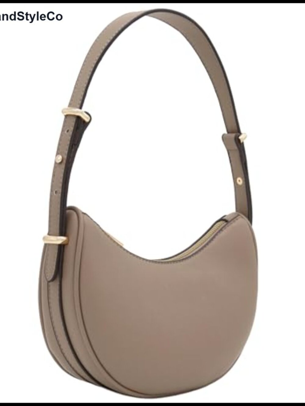 Small Crescent Smooth Faux Leather Underarm Shoulder Bag